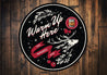 Warm Up Here The Whiskey Bar Decor Metal Sign