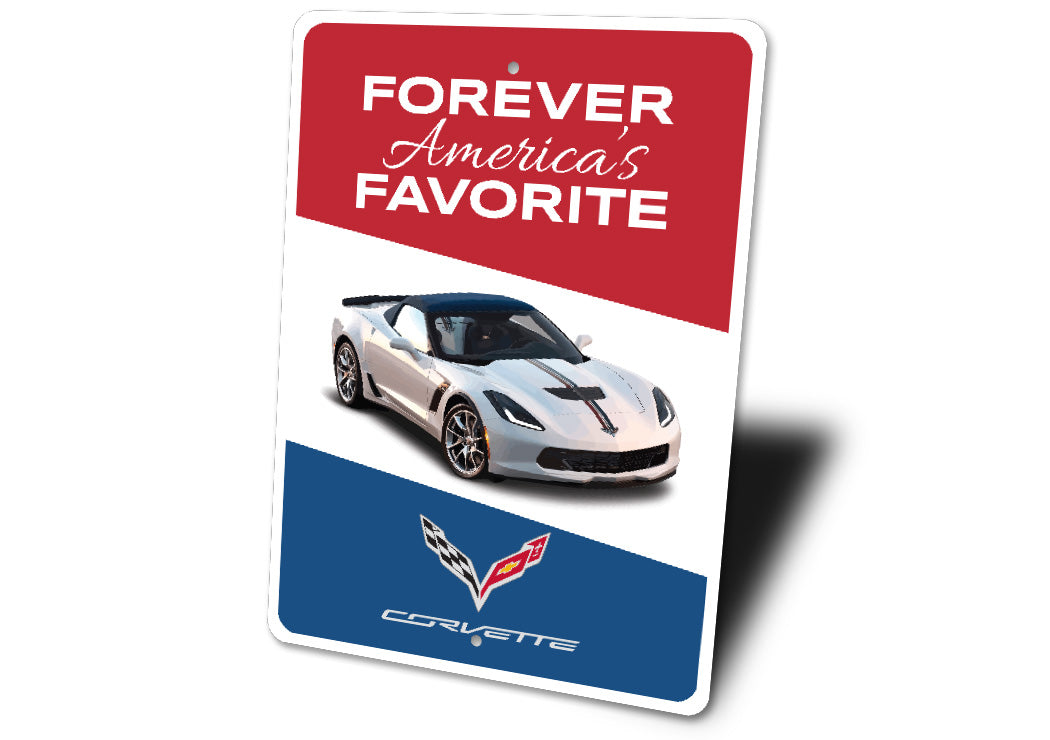 Forever Americas Favorite Chevy Corvette Decor Metal Sign