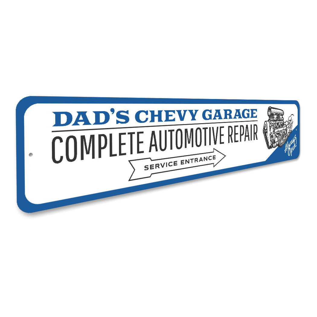 Chevy Garage Complete Automotive Repair Mechanic Metal Sign