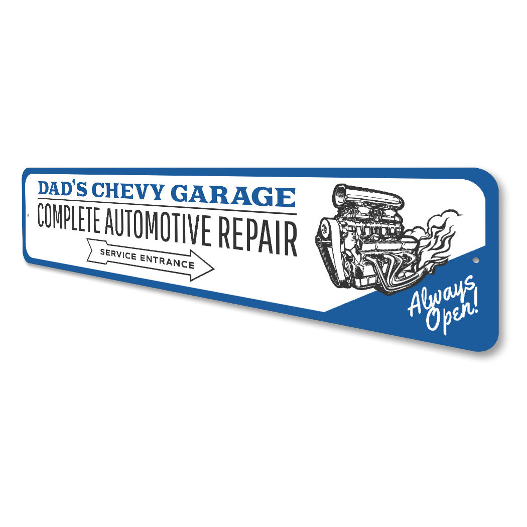 Chevy Garage Complete Automotive Repair Mechanic Metal Sign
