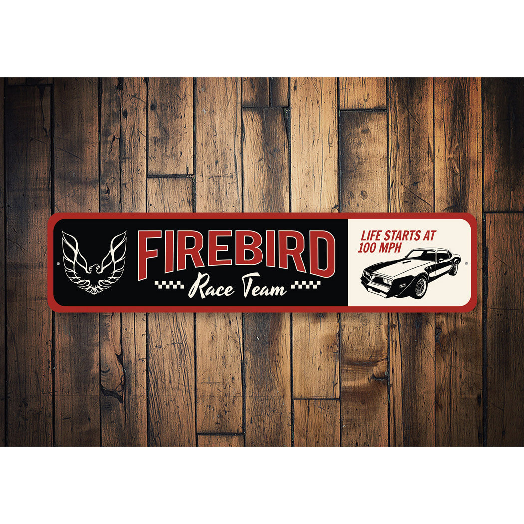 Firebird Race Team Pontiac Vintage Decor Metal Sign