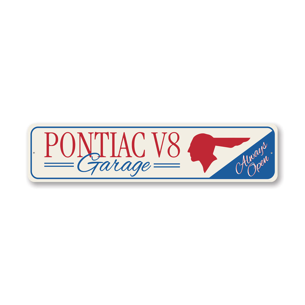 Pontiac V8 Garage Decor Retro Car Decor Metal Sign