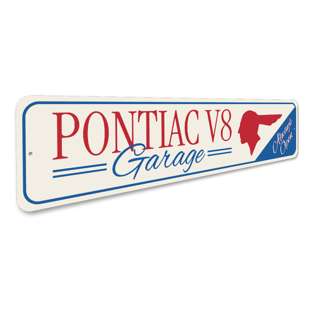 Pontiac V8 Garage Decor Retro Car Decor Metal Sign
