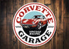 Corvette Garage Vintage Racing Decor Metal Sign