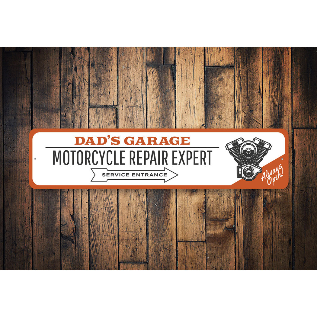 Motorcycle Repair Expert Garage Decor Metal Sign