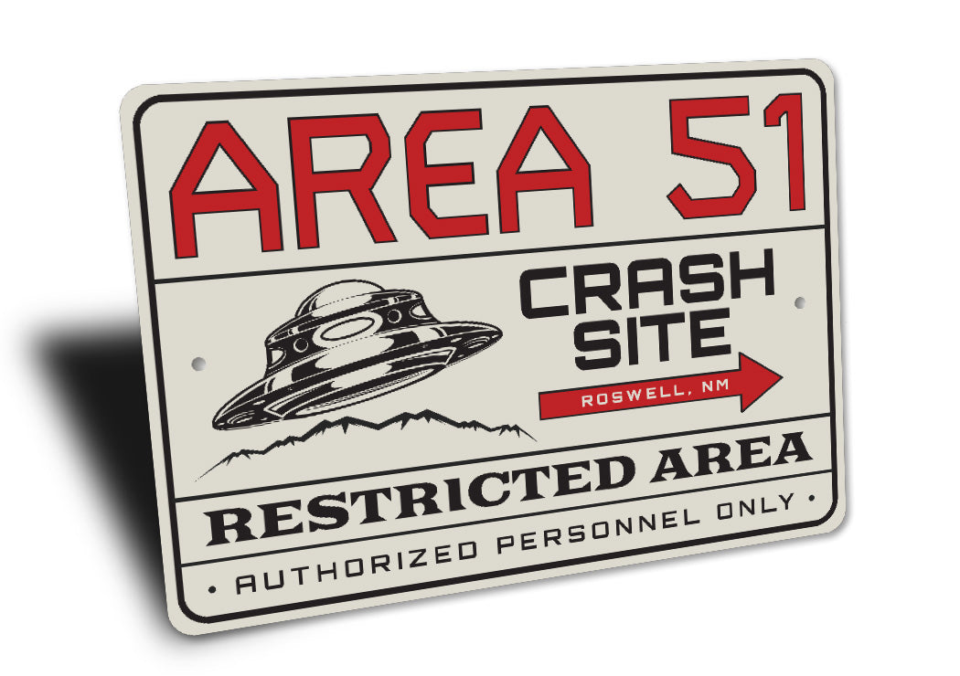 Area 51 Restricted Area Crash Site Alien Decor Metal Sign