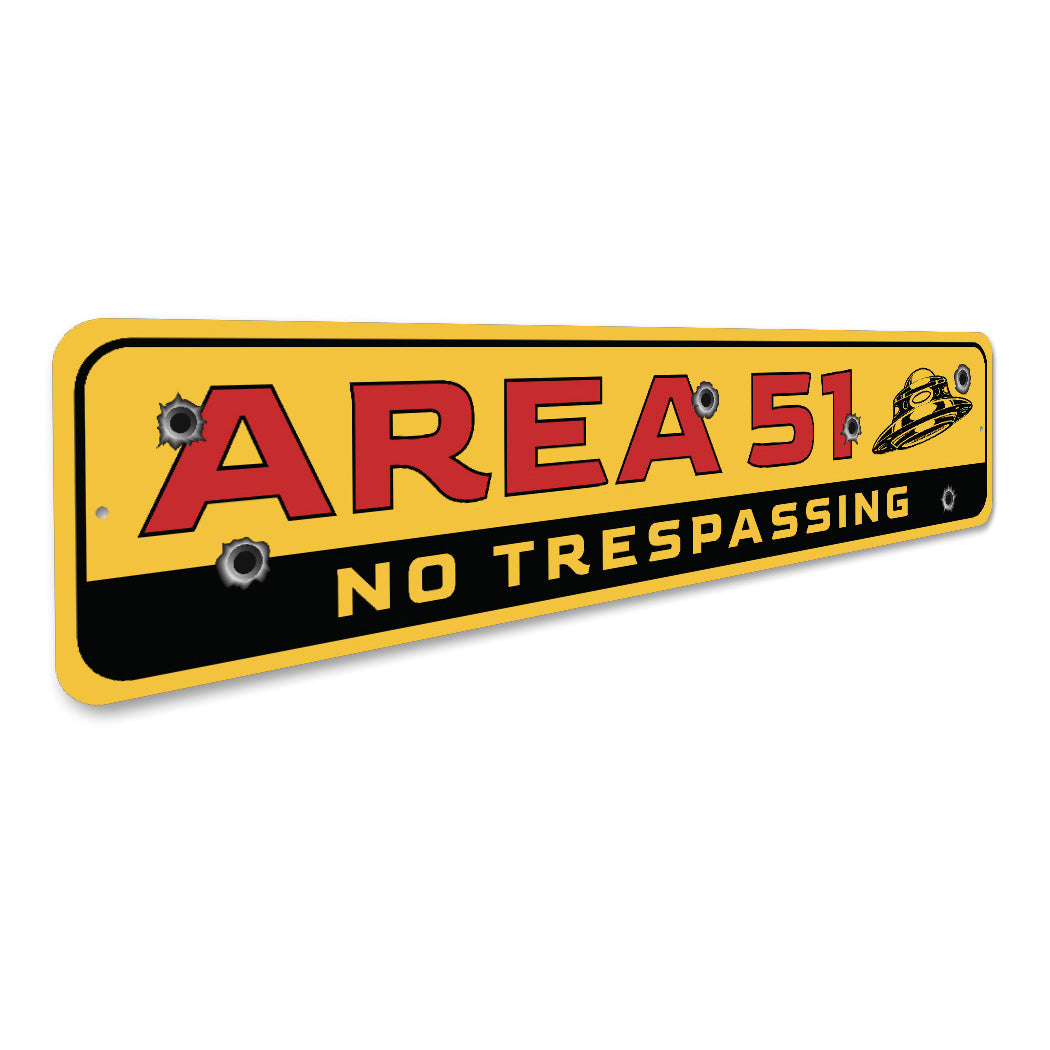 Area 51 No Trespassing Alien Decor Metal Sign