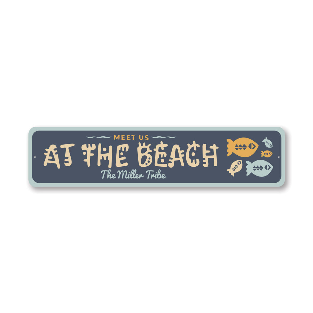 Personalized Meet Us At The Beach Family Tribe Sign – Lizton Sign Shop