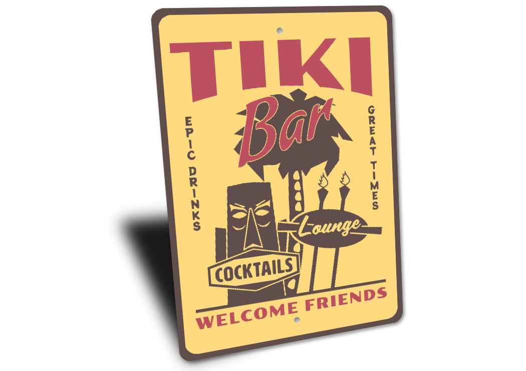 Tiki Bar Cocktails Lounge Epic Drinks Great Times Sign