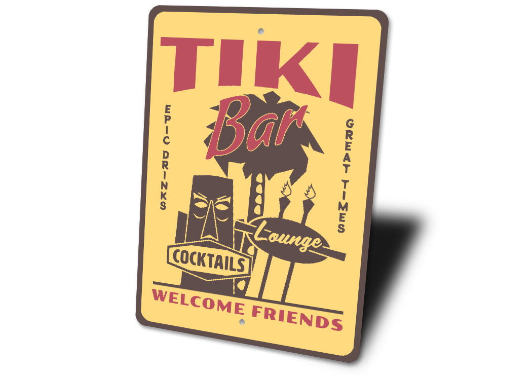 Tiki Bar Cocktails Lounge Epic Drinks Great Times Sign