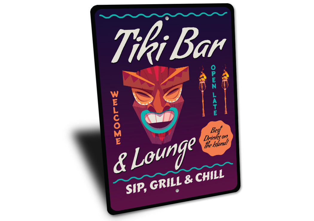 Tiki Bar And Lounge Sip Grill And Chill Best Drinks Sign