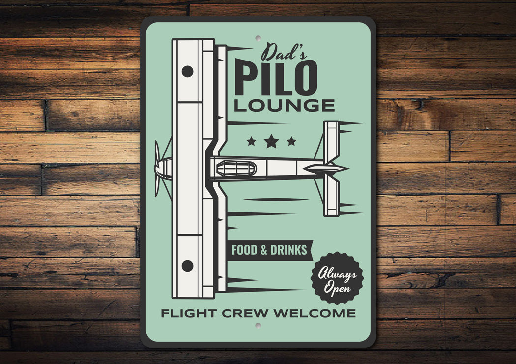 Personalized Pilo Lounge Flight Crew Welcome Sign