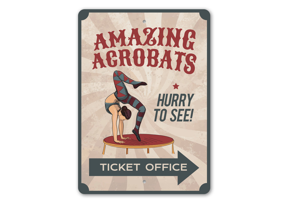 Amazing Acrobats Ticket Office Circus Sign