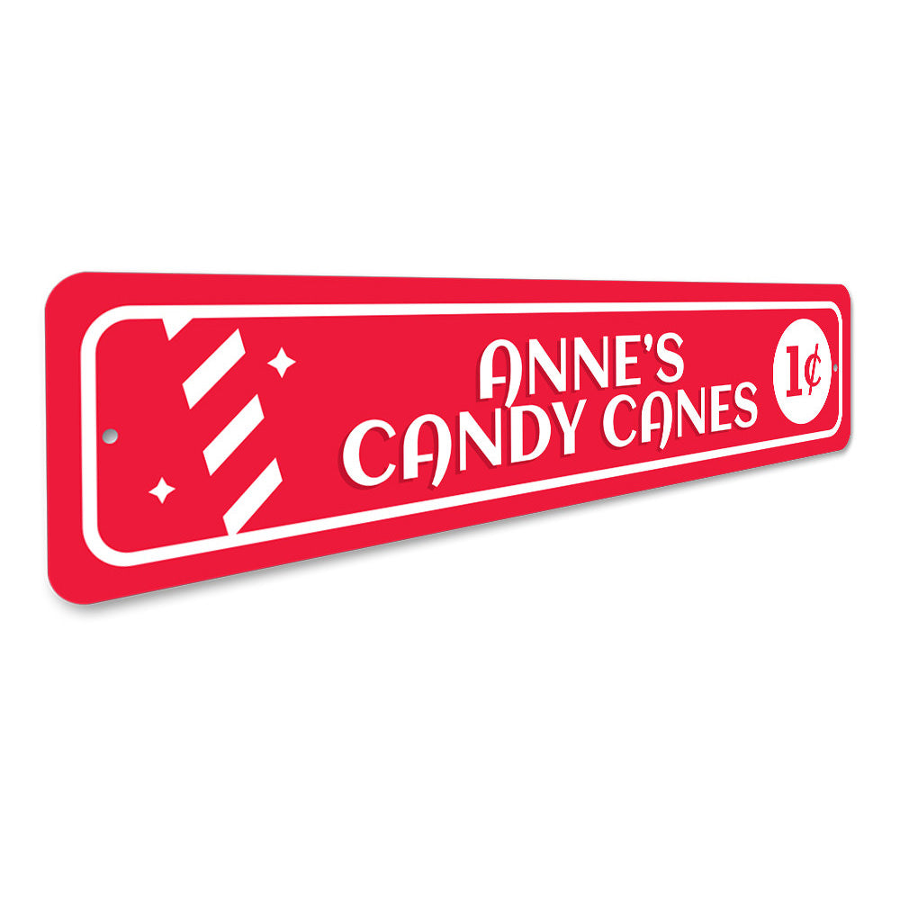 1 Cent Candy Canes Aluminum Sign