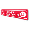 1 Cent Candy Canes Aluminum Sign