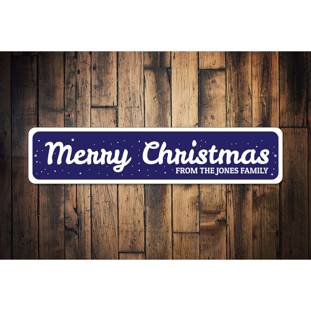 Snowy Christmas Sign Aluminum Sign