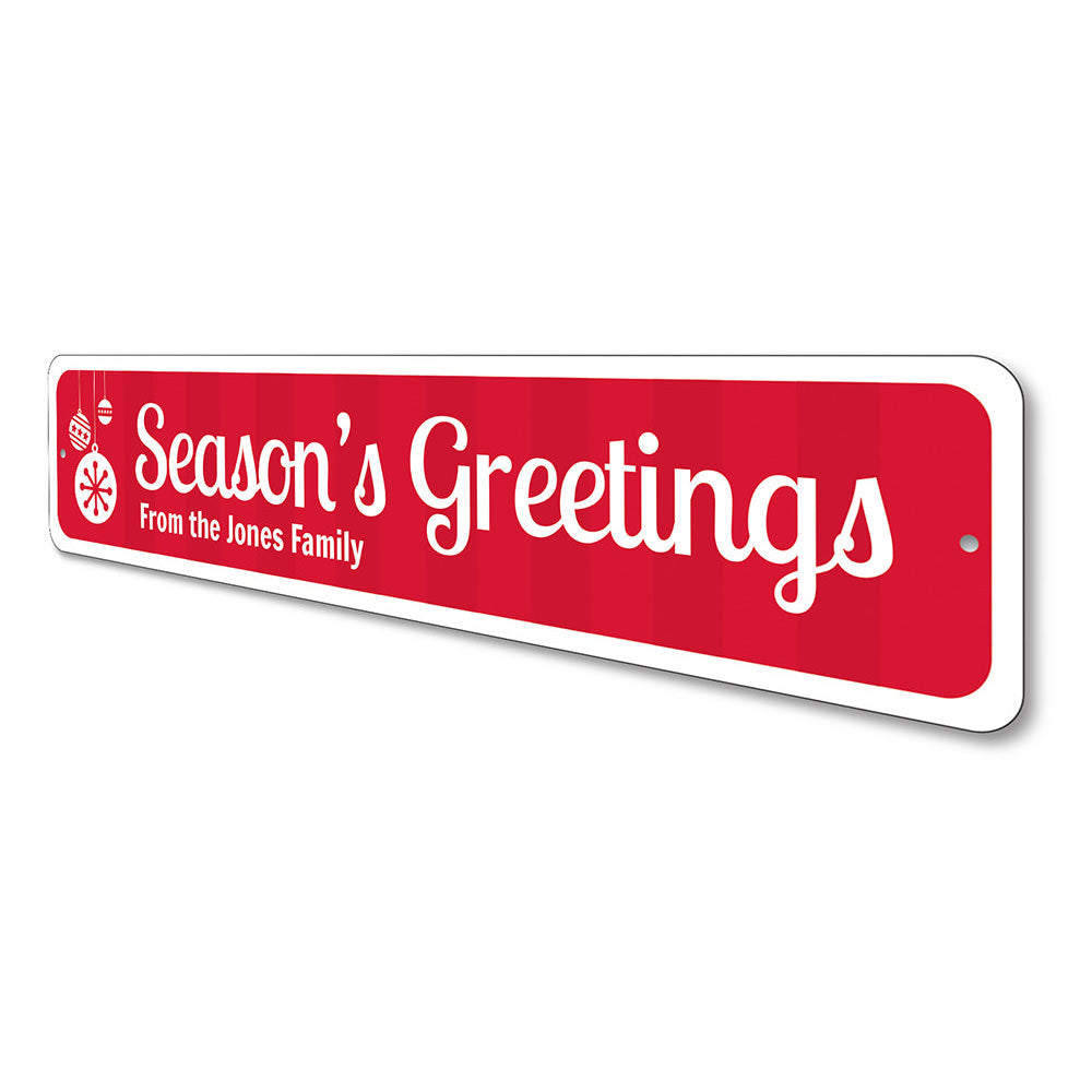Seasons Greetings Ornament Sign Aluminum Sign