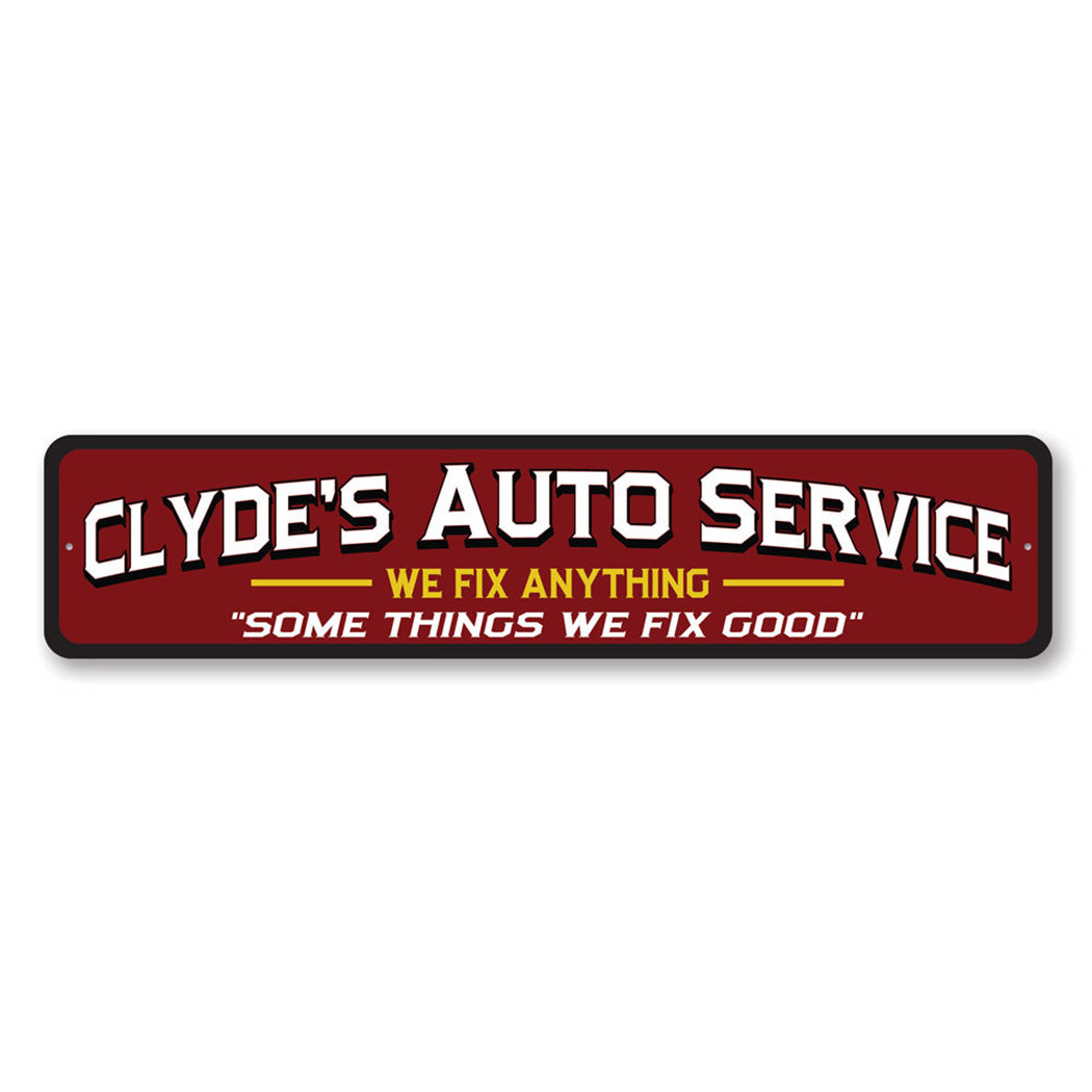 Personalized Auto Service Sign – Lizton Sign Shop