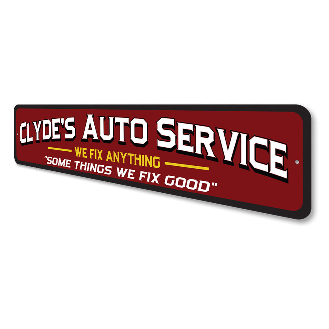 Personalized Auto Service Sign