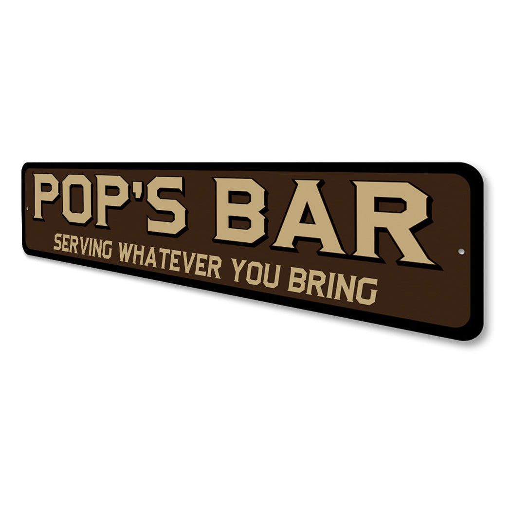 Personalized Bar Serving What You Bring Sign