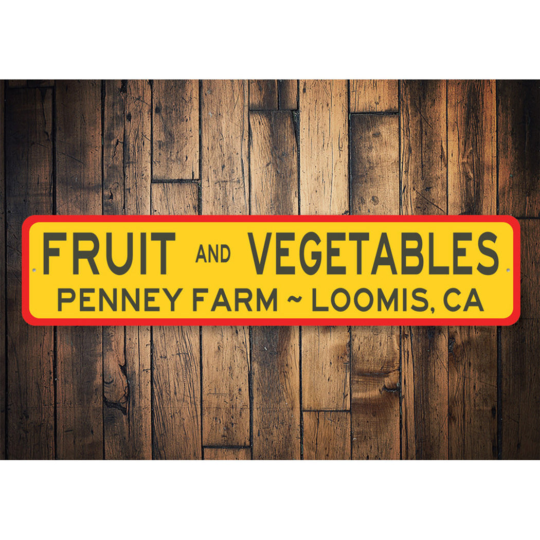 Fruit And Vegetables Personalized Sign