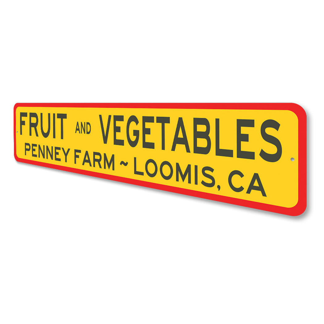 Fruit And Vegetables Personalized Sign