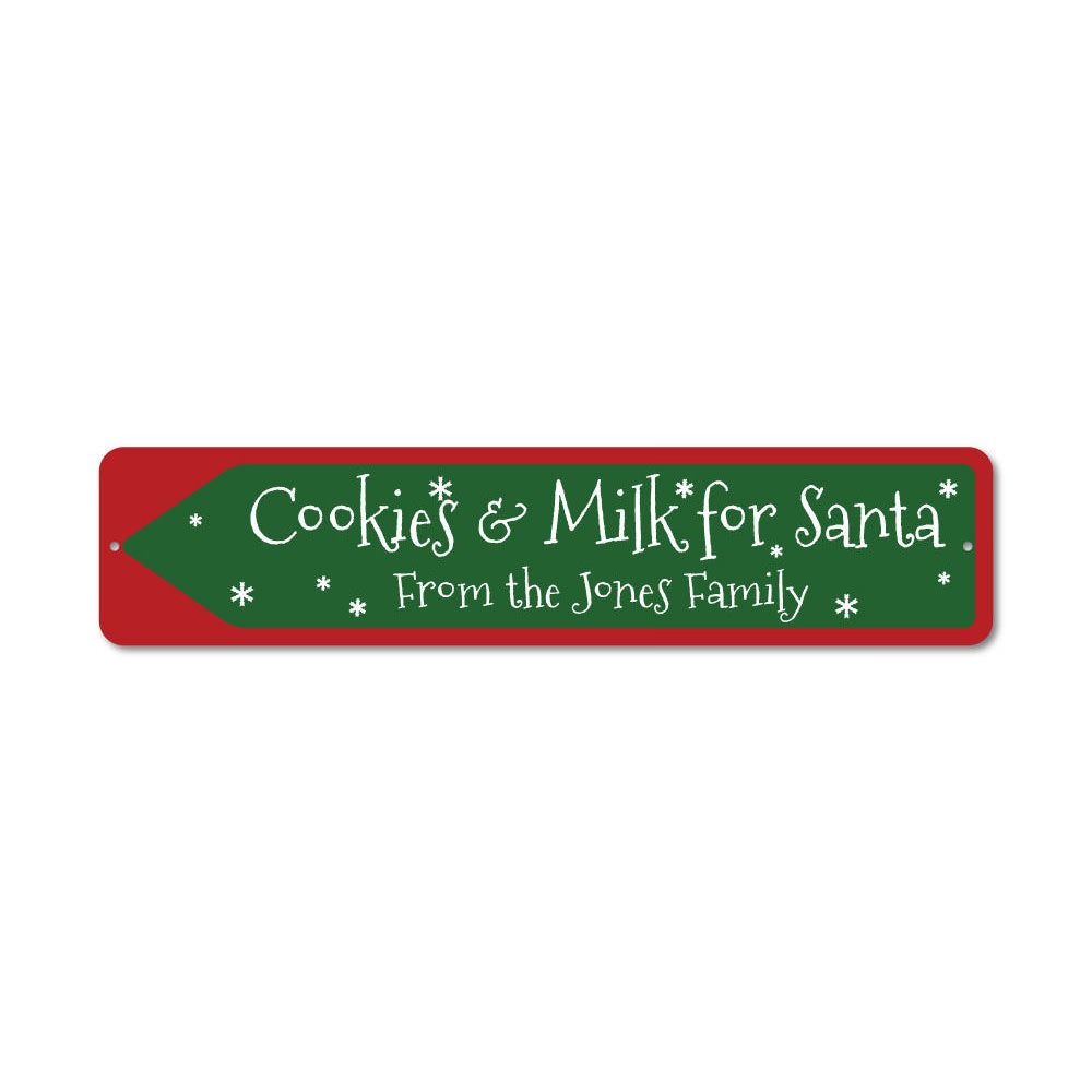 Cookies & Milk for Santa Sign Aluminum Sign