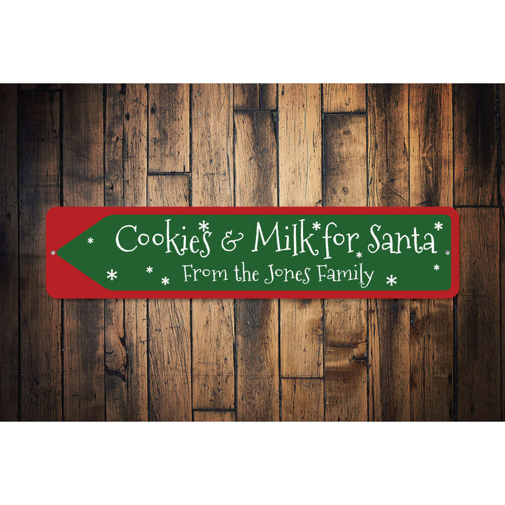 Cookies & Milk for Santa Sign Aluminum Sign