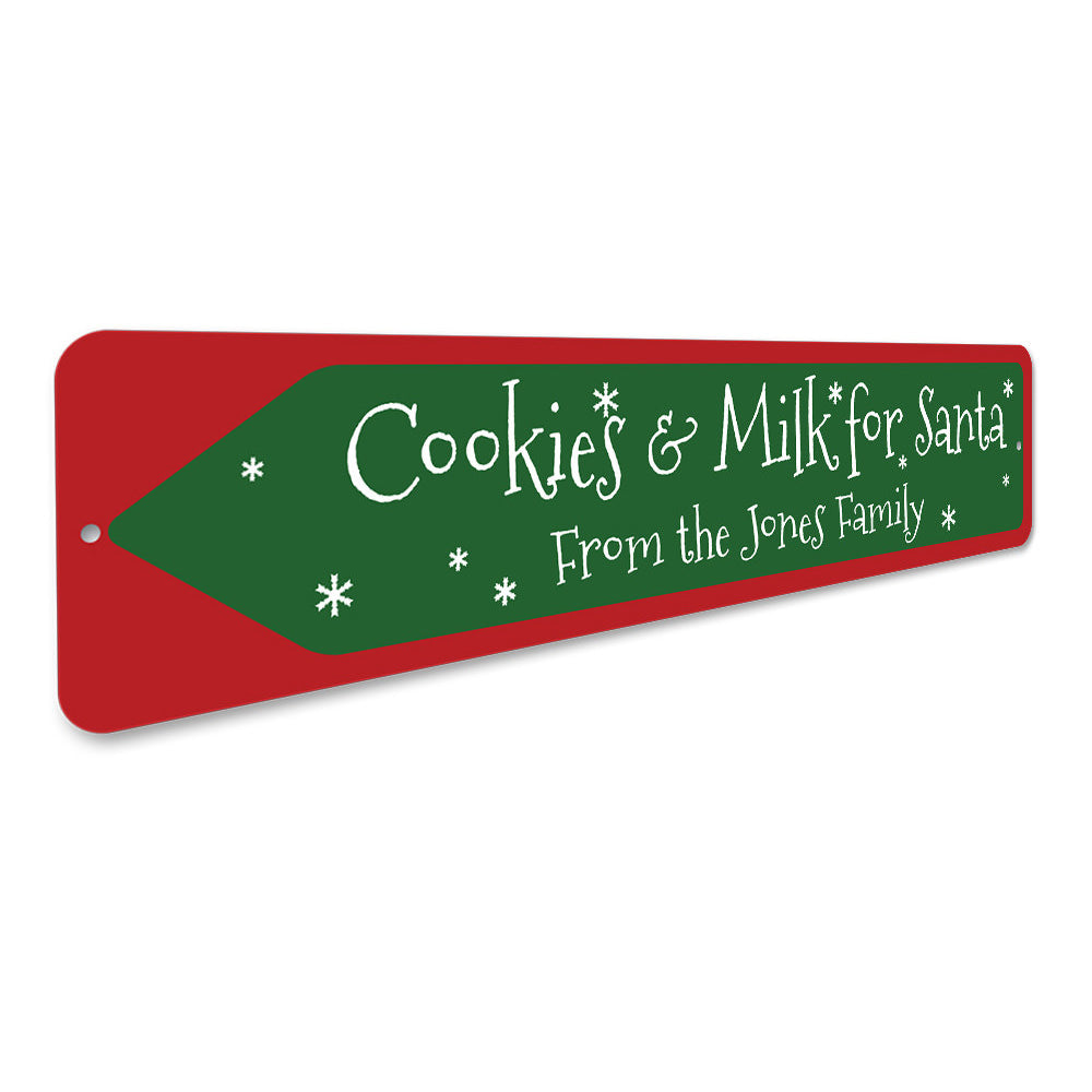 Cookies & Milk for Santa Sign Aluminum Sign