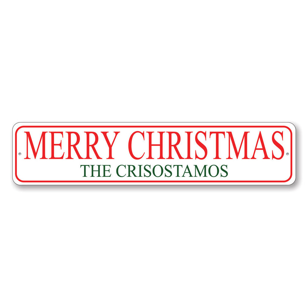 Merry Christmas Custom Family Sign