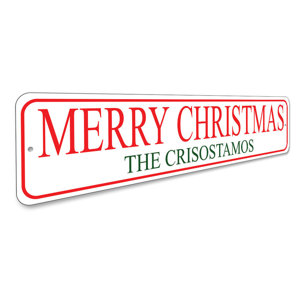 Merry Christmas Custom Family Sign