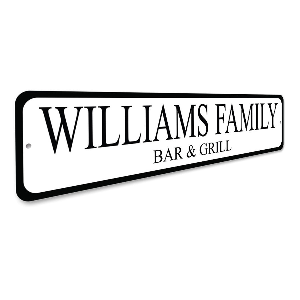 Personalized Family Bar And Grill Sign