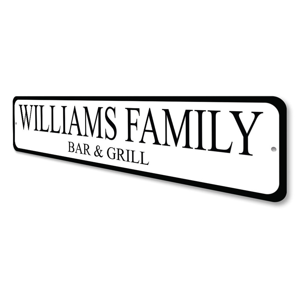 Personalized Family Bar And Grill Sign