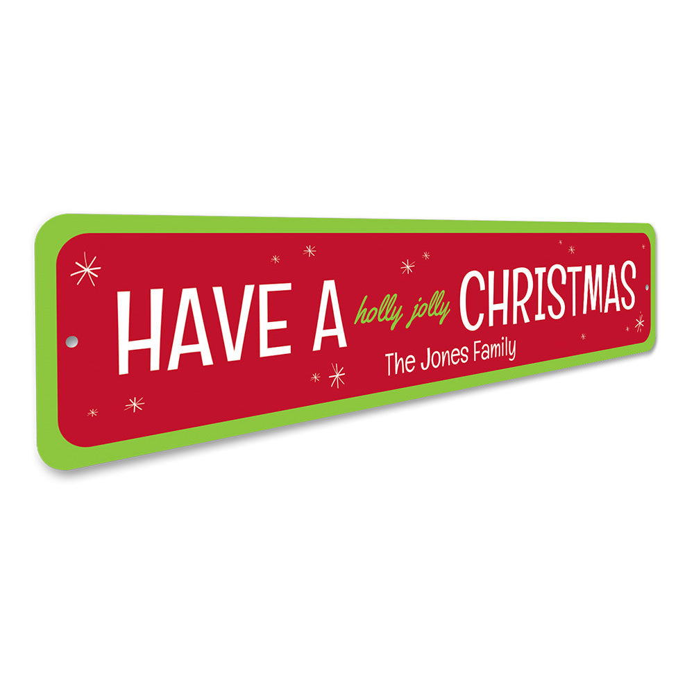 Holly Jolly Christmas Sign Aluminum Sign