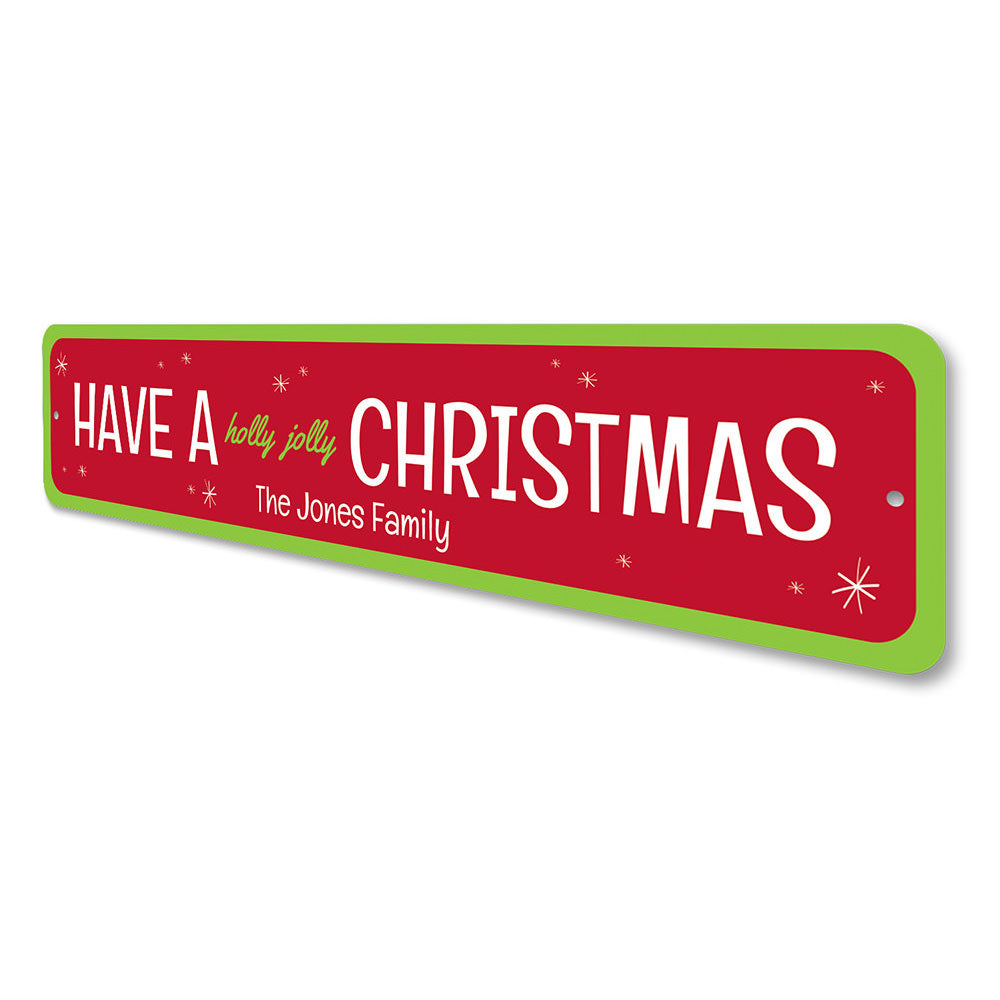 Holly Jolly Christmas Sign Aluminum Sign