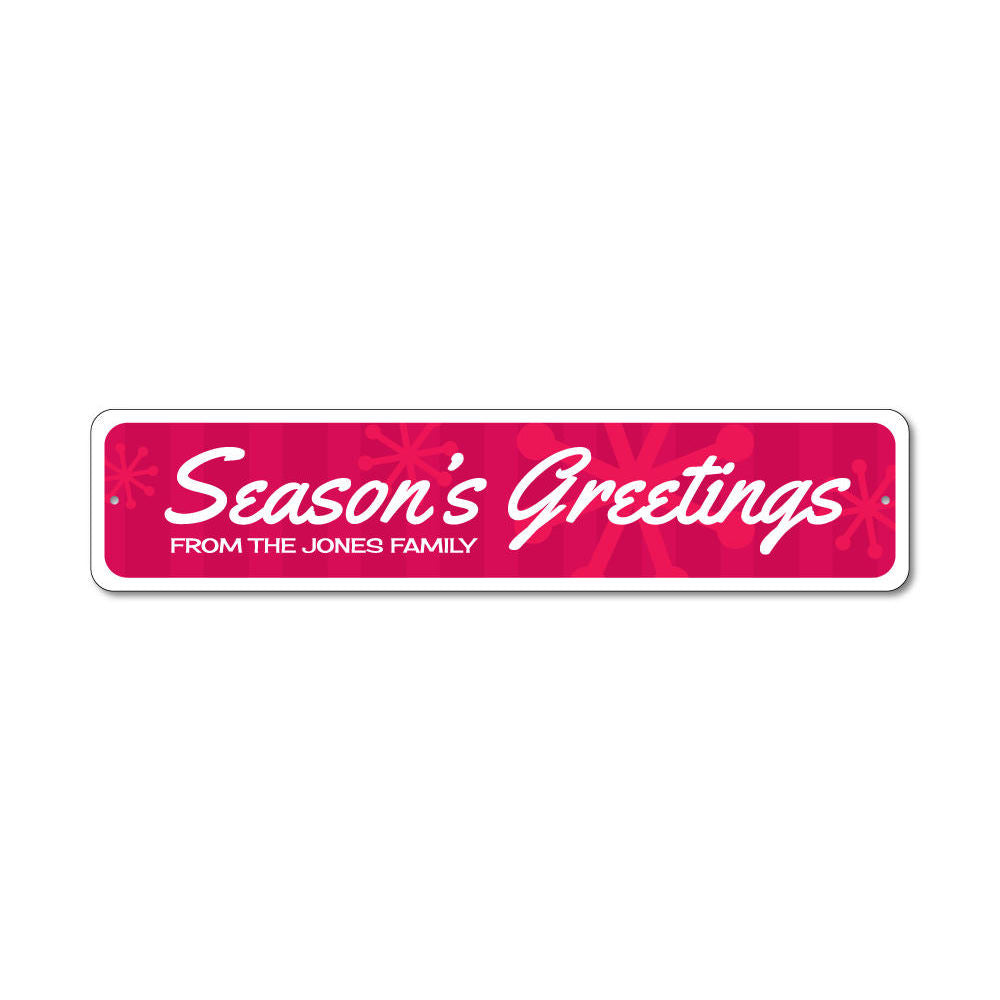 Season's Greetings Snowflake Sign Aluminum Sign