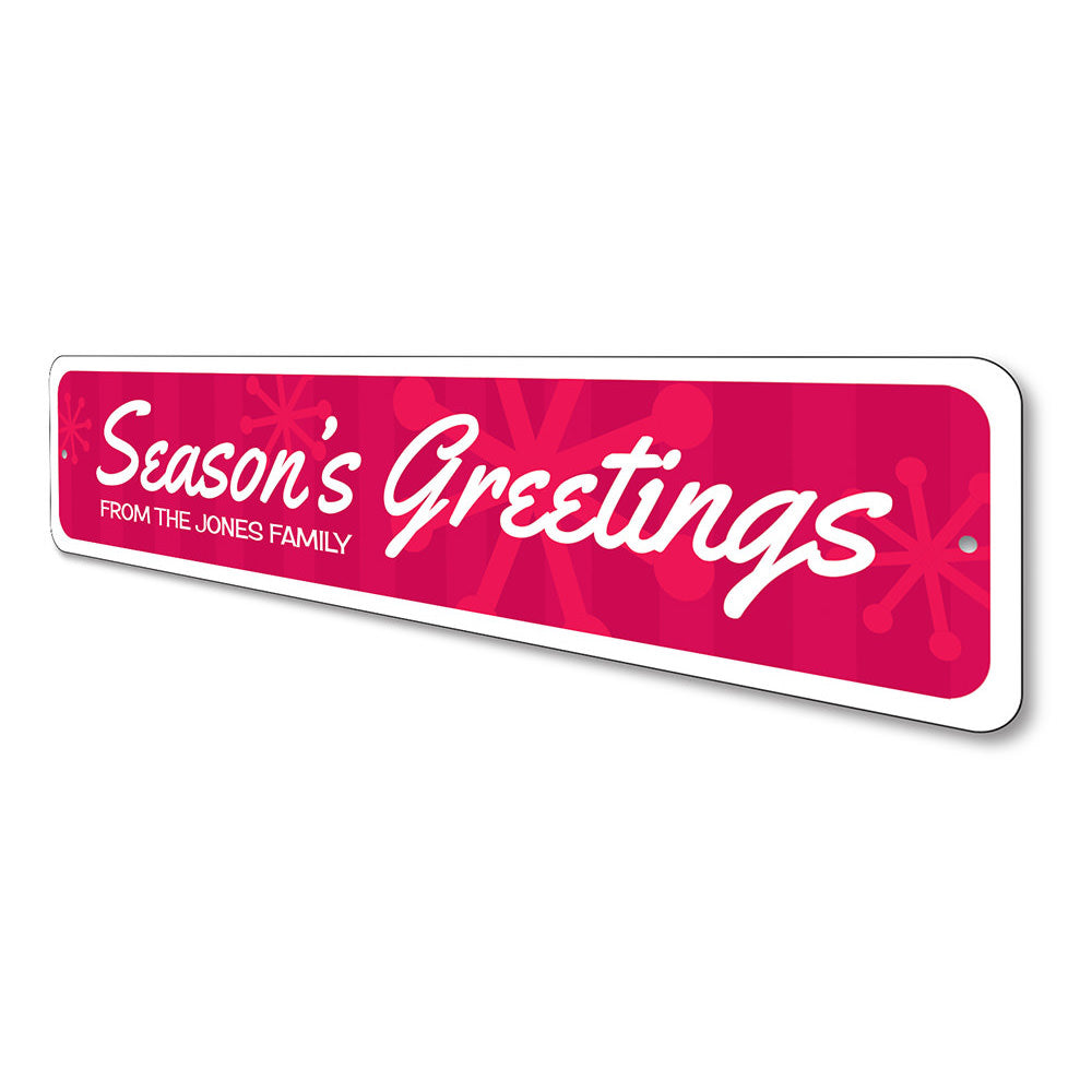 Season's Greetings Snowflake Sign Aluminum Sign
