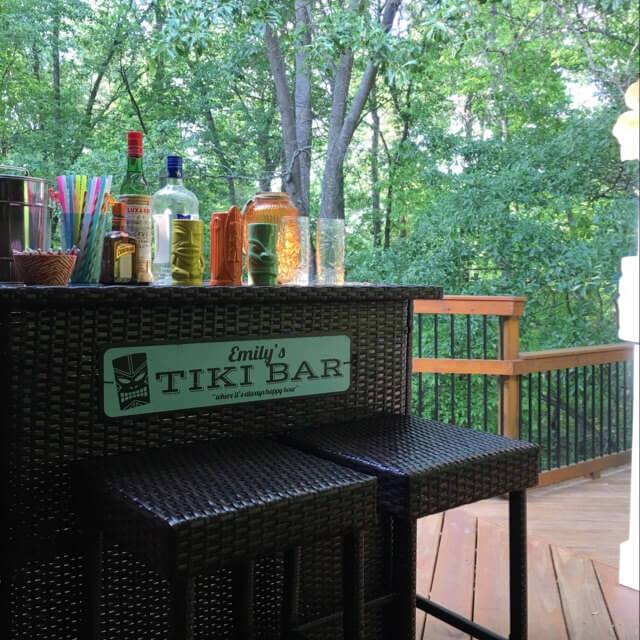 Happy Hour Tiki Bar Sign Aluminum Sign