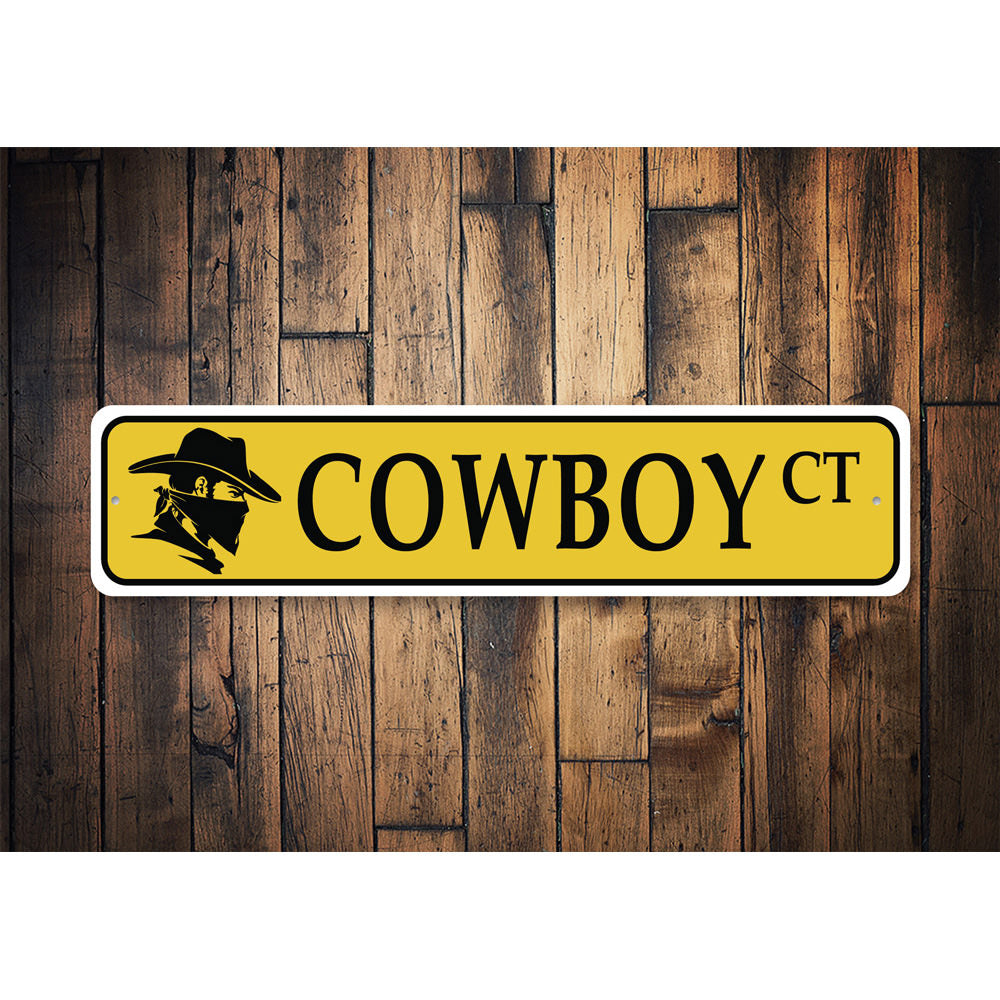 Cowboy Court, Old West Cowboy Street Sign, Barn Decor