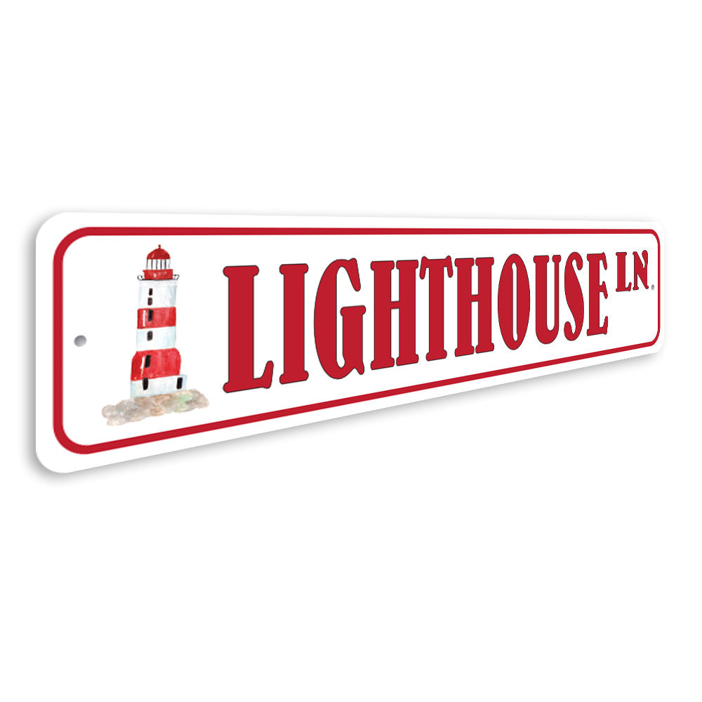 Lighthouse Lane, Beach House Decor, Beach Coastal Sign