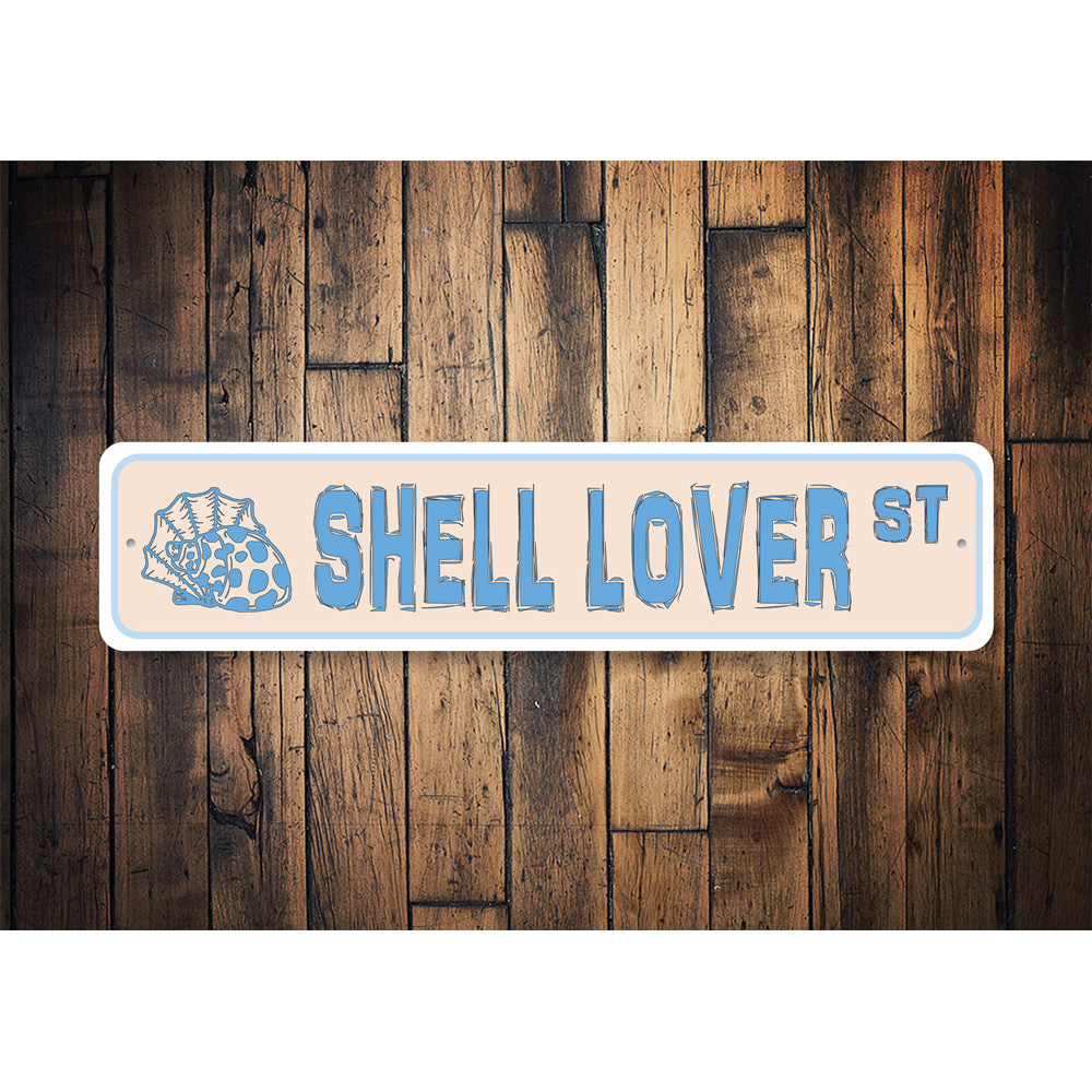 Shell Lover Street Beach House Decor, Marine Life Beach Sign