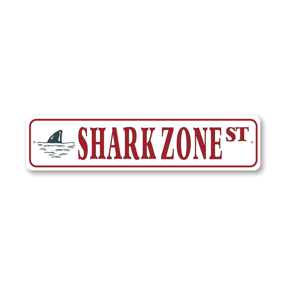 Shark Zone Street, Marine Life Sign, Beach-lover Gift Sign