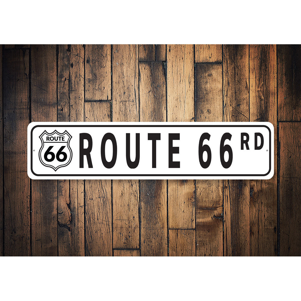 Route 66 Road Destination Sign, Historical Road Sign