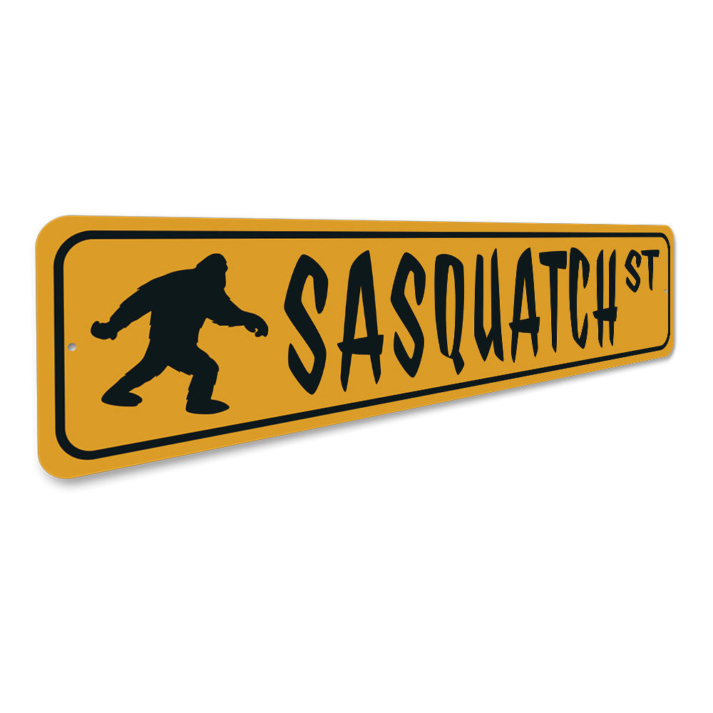 Sasquatch Street, Big Foot Decorative Sign, Hiker Sign