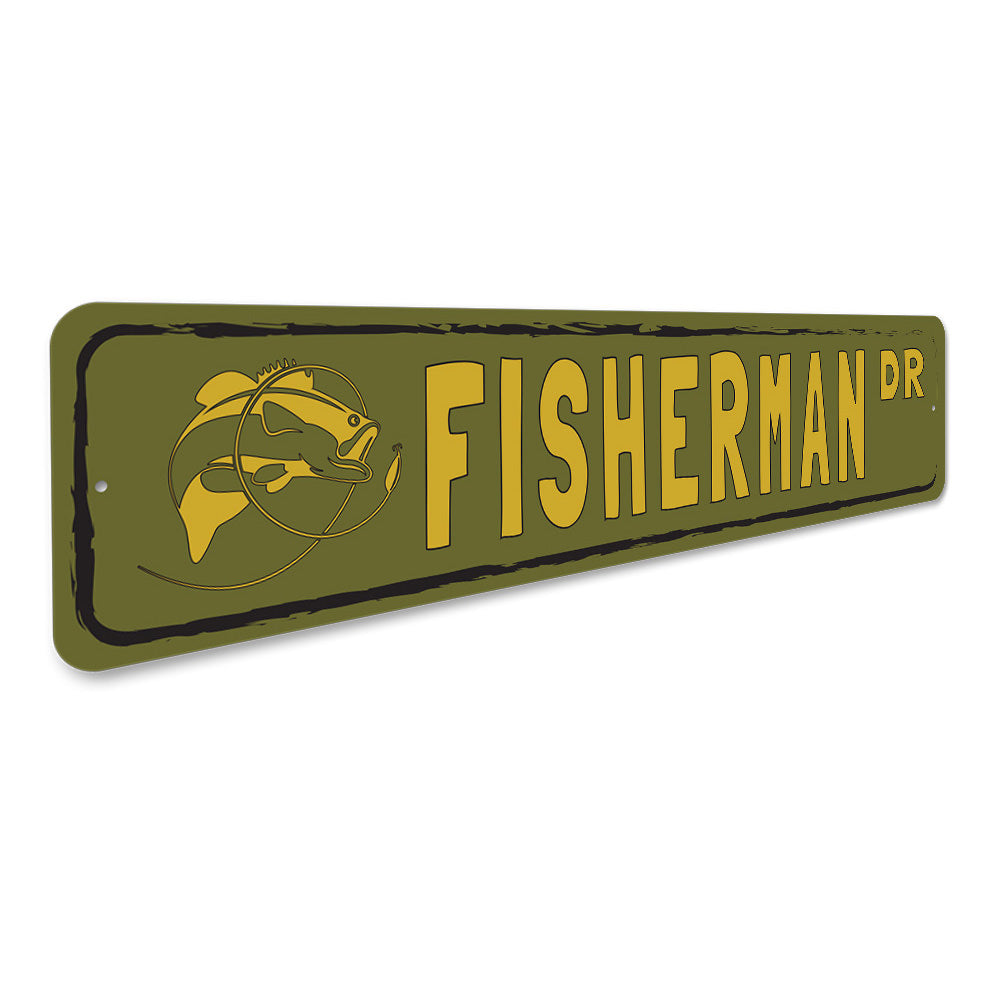 Fisherman Drive, Fishing Sign, Fisherman Gift