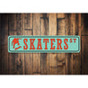 Skaters Street Sign, Skateboard Sign, Skateboarding Sign