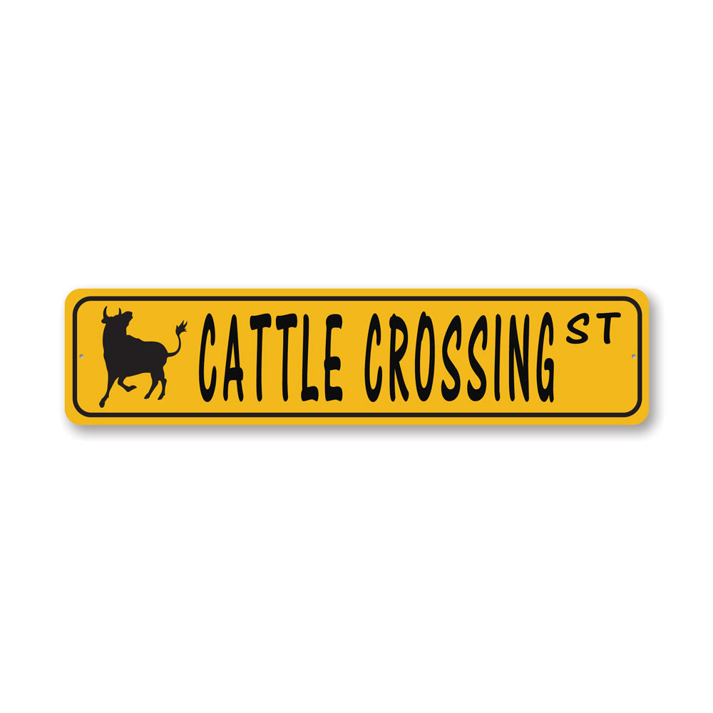 Cattle Crossing Street, Farmhouse Decorative Sign