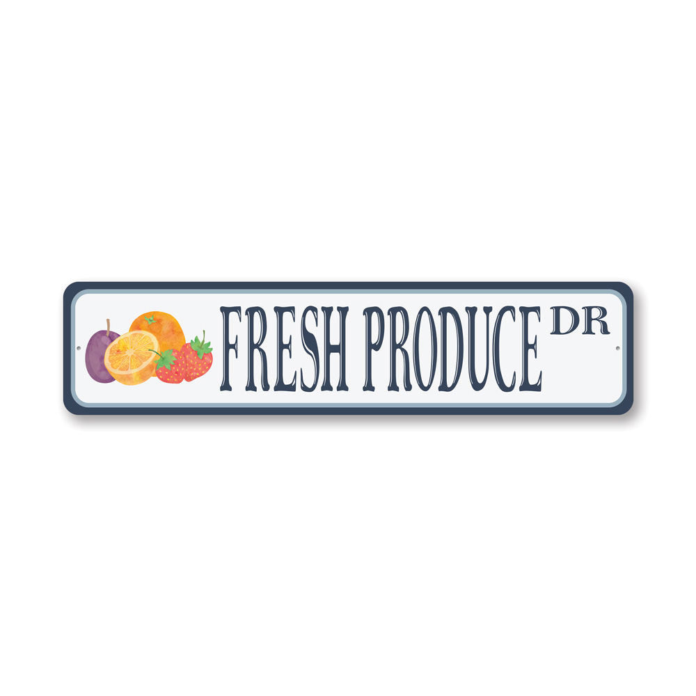 Fresh Produce Drive, Farmhouse Decorative Street Sign