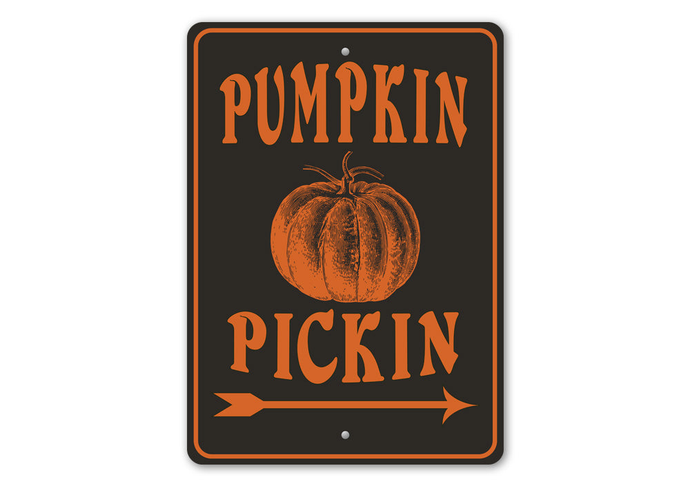 Pumpkin Pickin This Way Sign