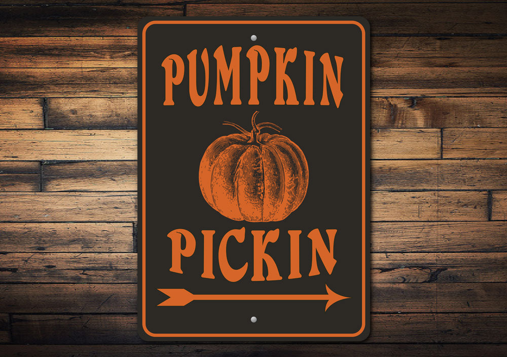 Pumpkin Pickin This Way Sign